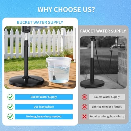 ATEngeus Outdoor Misting Fan 20000mAh Up to 21H Running Time, 12-Inch outdoor Oscillating Fan for Patios, 2 In 1 Pedestal & Tabletop Cooling Fan with Mister, Corded & Cordless, 7 Speeds, Remote, Timer - Thumbnail 4
