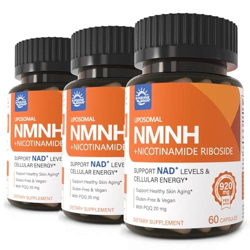Sunshine & Rain Steady Energy Without Caffeine Crashes – Liposomal NMNH + NR + PQQ NAD⁺ Support Capsules for Cellular Energy, Focus & Healthy Aging | 180 Capsules