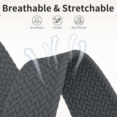 Chinber Braided Band Compatible with Apple Watch Bands 40mm 38mm 41mm 42mm 44mm 45mm 46mm 49mm,Magnetic Soft Nylon Stretchy Strap with Designer Bling Crown Strap for Series 10/9/8/7/6/5/4/3/2/SE/Ultra - Thumbnail 5