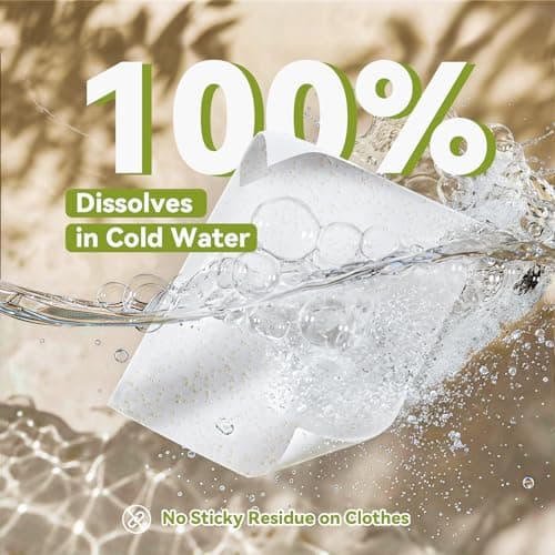 Laundry Detergent Sheets 120 Loads Stain-Fighting Enzymes - Plant Powered Fragrance Microcapsules Eco-Friendly Laundry Soap Sheets - Home or Travel Flax scent 60 sheets - Thumbnail 3