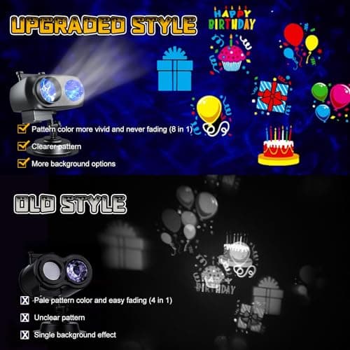 Christmas Projector Lights Outdoor - 2-in-1 HD Holiday Light Projector with Remote Control & Timer, IP65 Waterproof, 10 Slides & 10 Colors Ocean Wave Effects for Yard, Garden, House, Xmas Decorations - Thumbnail 4