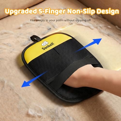 Sankell Pet Hair Removal Glove for Dogs & Cats, Newly Upgraded Reusable Electrostatic Pet Hair Remover Glove, Pet Hair Remover Mitt Tool for Couch, Furniture, Bed, Clothing, Carpet, Car Seat - Thumbnail 4