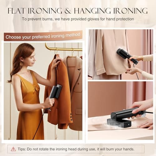 G5 Steam 2-in-1 Professional Handheld Steamer for Clothes,Iron for Clothes, Just 1lbs Lightly, 10 Minutes of Continuous Steam 1200W Light Steam Iron for Travel and Home - Thumbnail 4