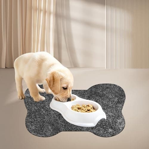 BETAGT Dog Food Mat, Absorbent Dog for Food and Water, Dog Bowl Mats, Stains Quick Dry Pet Mat, Quick Dry Pet Water Mats for Floors Waterproof, Grey - Thumbnail 5