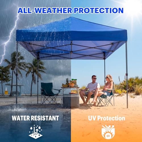 10x10ft Replacement Canopy Top with Air Vent— Instant Canopy Top Cover ONLY, Canopy Tent Top Cover for Straight Leg Canopy Frame - for Outdoor Garden Patio Sun Shade, No Frame(Navy Blue) - Thumbnail 4