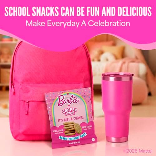 Cooper Street Snacks It's Just a Cookie - Thin & Crispy Butter Cookies, Nut, Soy & Seed Oil Free, School Safe For Kids Or Lunchbox For Adults - Barbie Birthday Cake - 12 Pack (1.25oz) - Thumbnail 5