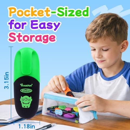 trailfun Pastel Highlighters Assorted Colors, Soft Chisel Tip Highlighter Marker Pens Smooth Writing No Bleed, Cute Markers Monster Design for Journaling Drawing, 6 Count– Back to School Supplies - Thumbnail 5
