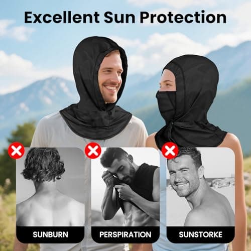 Cooling Balaclava Face Mask with Breathable Holes Sun Protection Full Face Mask for Men Women Fishing Cycling&Outdoor Work Black - Thumbnail 5
