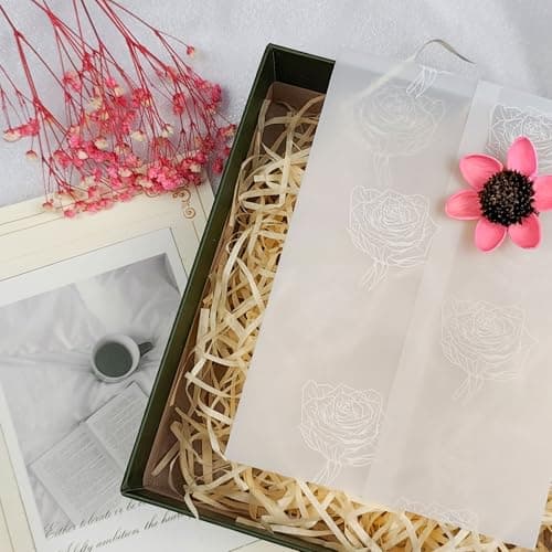 Pilloze 50 Pack Rose Vellum Jackets for 5x7 Invitations - Pre-Folded 115GSM Wedding Invitation Wraps for Wedding, Invitation Cards, Greeting Cards, Baby Shower, Birthday - Thumbnail 4