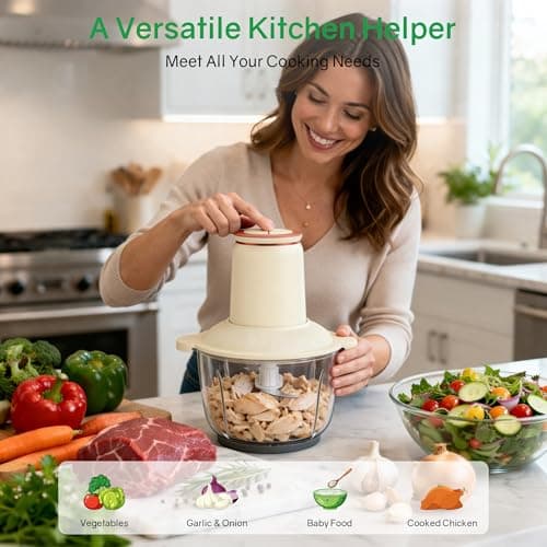 Food Processors 300W Electric Chicken Shredder Meat Grinder with Dual Blades and Full Copper Motor, 2L Food Chopper for Meat/Cooked Chicken Breast/Fish/Vegetable/Baby Food/Pet Food(Large) - Thumbnail 5