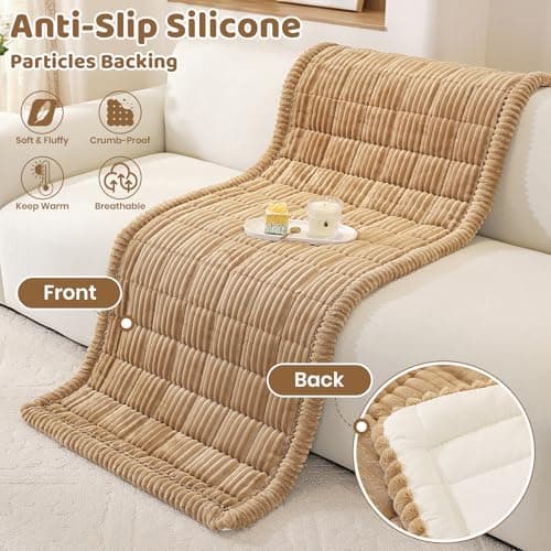 Royhom Couch Cover for Dogs Washable, Soft Thick Pet Couch Covers for Sofa, Pawcart Couch Protector Pet Friendly, Furniture Covers Dog Mat for Couches and Sofas (Khaki, 27.6 x 59 Inch) - Thumbnail 6