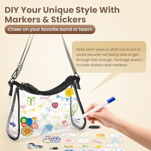 Clear Crossbody Bag for Stadium Events, TPU Transparent Bag Stadium Approved,Waterproof Clear Concert Purses Tote Bags for Women, Transparent Tote Bags for Sports Games, Concerts and Daily Use - Thumbnail 6