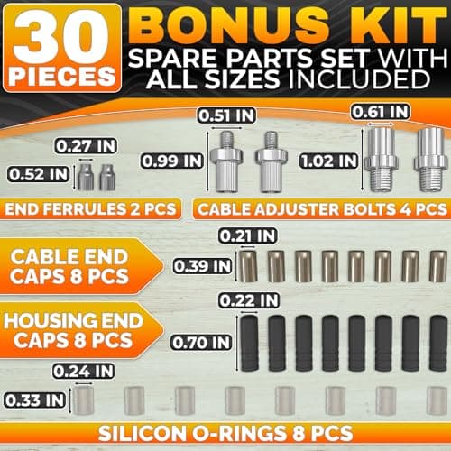 8 Pcs Bike Cable Kit - Bike Shifter Cable with 4 Brake Lines & 4 Shifter Lines, Easy Fit Stainless Steel Cables 38-Item Set - Corrosion-Resistant for Smooth Braking & Shifting on Road & Mountain Bikes - Thumbnail 3