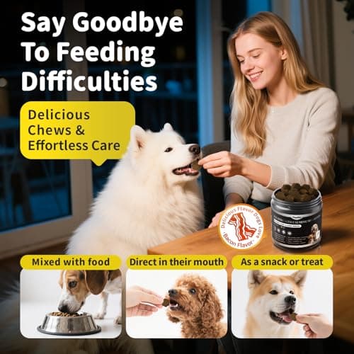 Melatonin for Dogs - Advanced Dog Calming Chews for Restful Sleep & Emotional Support, Calming Treats for Dogs Relaxation, Stress Anxiety Support - Separation, Thunder, Fireworks, Bacon Flavor, 90Ct - Thumbnail 6
