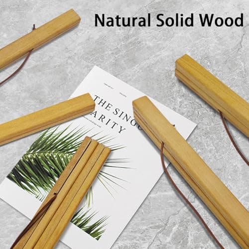 AuedCam Wooden Magnetic Poster Hangers 2-Pack, 24-Inch Artwork Display, Large Poster Hanging Design for Posters and Art Prints - Thumbnail 2
