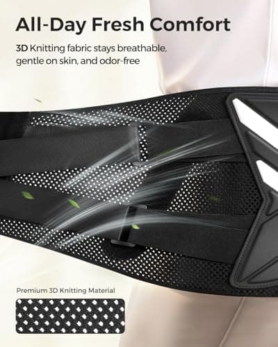 Duoorra Back Brace for Men & Women - Lower Back Pain Relief, Sciatica Pain Relief, Herniated Disc, Scoliosis - Breathable Back Support Brace with 26° Ergonomic Bionic Curve Support Stays - S - Thumbnail 4