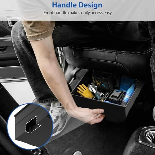 DIAMOOKY Rear Under Seat Storage for Jeep Wrangler JL JLU 2018 2019 2020 2021 2022 2023 2024 2025 2026 4-Door Accessories, Under Back Seat Organizer Tool Box (Not for 2-Door, 4xe & Gladiator JT) - Thumbnail 4
