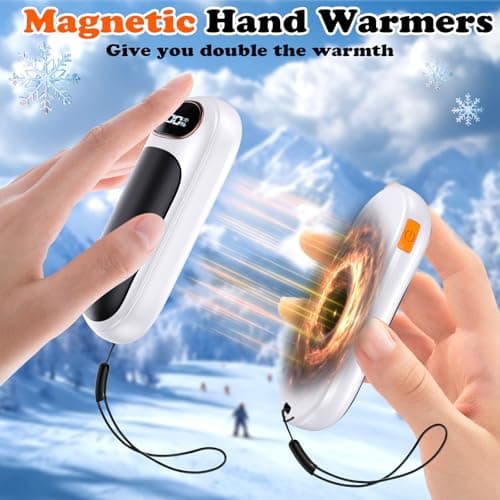 Taiofan Rechargeable Hand Warmer 2 Pack, LED Display & 4 Levels, Ultrathin Electric Hand Warmers Portable USB Pocket Heater Fits Gloves for Hunting Essentials, Camping, Raynauds, Gifts for Christmas - Thumbnail 5