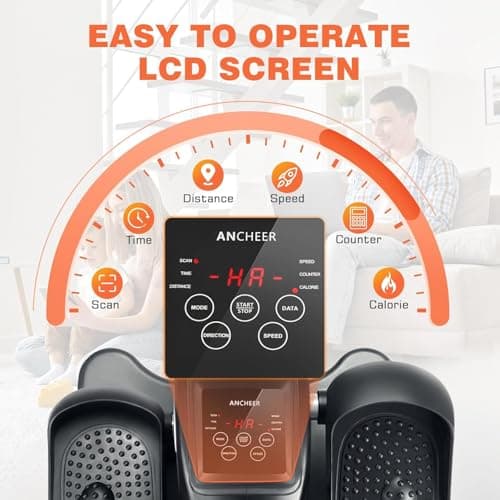 ANCHEER Under Desk Elliptical Machine, Mini Elliptical Machines for Seniors, Electric Seated Pedal Exerciser, LCD Display Monitor, Remote Control, Leg Exerciser for Home - Thumbnail 5