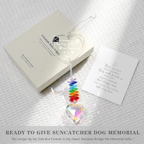 Dog Memorial Gifts for Loss of Dog, K9 Pet Memorial Crystal Suncatcher, Pet Sympathy Loss Passing Away Remembrance Bereavement Gift (Color-Heart) - Thumbnail 5