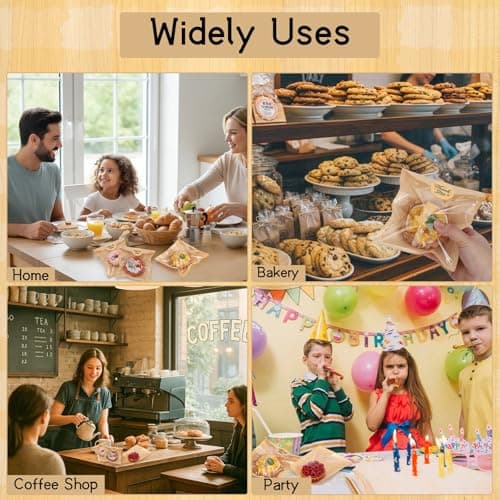 120 Pack Cookie Bags with Seal, 5.7x6.5 Inch Self Sealing Kraft Bakery Bags with Window, Heat Sealable & Grease Resistant To Go Sleeves for Donuts Scone Brownie Waffle Snacks - Thumbnail 6