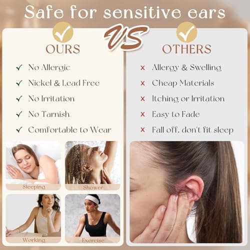 adoyi Gold Hoop Earrings Set for Women Hypoallergenic Flat Back Earrings for Sensitive Ears 14K Gold Plated Surgical Steel Studs Hoops Small Cartilage Earring Lightweight Jewelry Gifts - Thumbnail 6