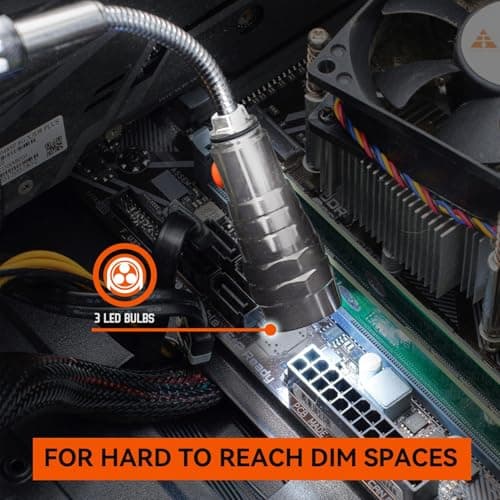 VIBELITE Extendable Magnetic Flashlight with Telescoping Magnet Pickup Tool-Cool Gadget, Dad Gifts, Birthday Gifts for Men, Dad, Husband, Him, Father, Mechanic, Boyfriend, Women, Silver, 2 Pack - Thumbnail 5