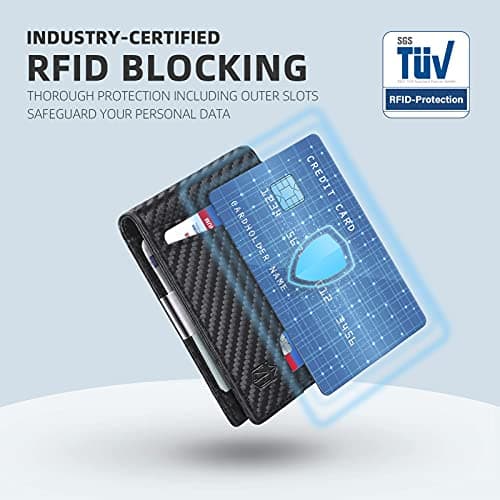 Zitahli Money Clip Wallets for Men,Slim Bifold Wallet 10-12 Cards, Mens Leather Wallet with ID Window,RFID Blocking Thin Minimalist Credit Card Holder,Gifts for Him - Thumbnail 5