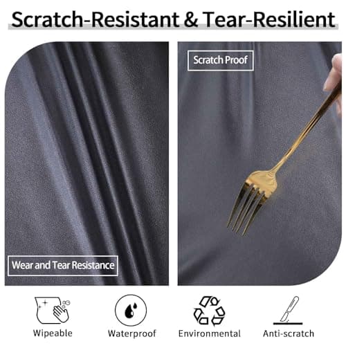 opstellen Fitted Dark Grey Black Round Tablecloth for 40-44" Tables Modern Non Slip Water Proof Table Cover Spring Autumn Outdoor Garden Accessories College Dorm Stuff Apartment Storage Cool - Thumbnail 5