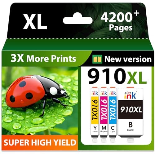 910XL Ink Cartridges for HP Printers Replacement for HP 910 910XL Ink Cartridges Combo Pack Work for HP OfficeJet Pro 8020 8025 8028 8035 8010 8015 8018 8022 Printers, 910XL Black and Color, 4 Pack - Image 1