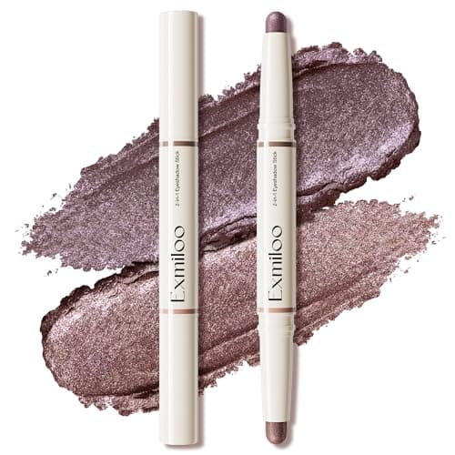 exmiloo Cream Eyeshadow Stick - 2-in-1 Dual-Ended Shimmer Eye Shadow Stick - Long Lasting, Crease-Proof, Waterproof, Smudge-proof (Lavender Dusk) - Image 1