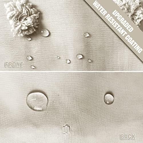 Siiluminisoy Boho Farmhouse Beige Shower Curtain, 72 x 72 Tufted Pleat Floral Puffs Textured Modern Farmhouse Minimalist Shower Curtain Set with Hooks for Bathroom - Thumbnail 4
