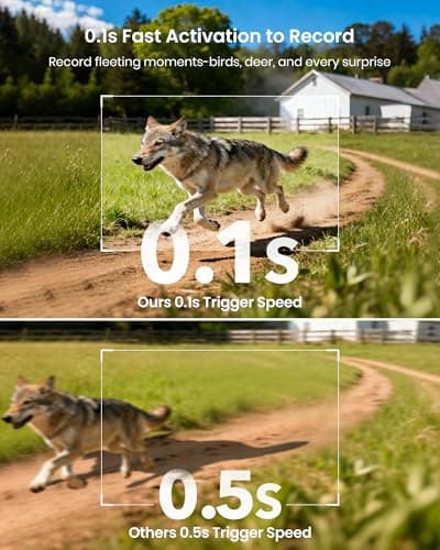 Misstech 4K UHD Solar Trail Camera, Outdoor Wildlife Cameras for Yard Monitoring, 0.1s Fast Motion-Activated to Record, 64MP/4K Clear Night Vision, No Monthly Fee, App Control, IP66, 32GB Micro SD - Thumbnail 6