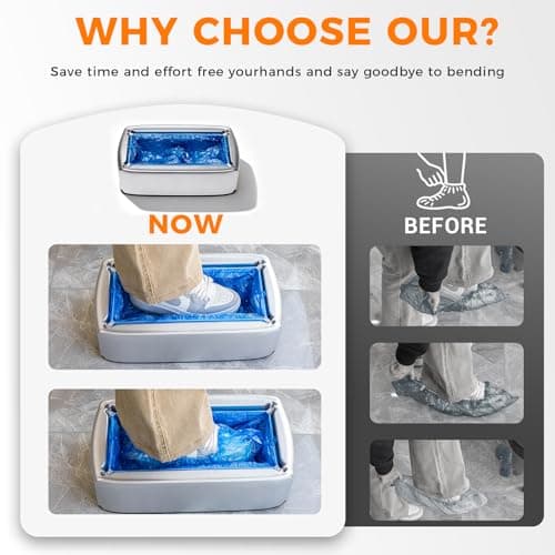 VMYTH Upgraded Automatic Shoe Cover Dispenser,Shoe Cover Machine With 200pcs Disposable Covers And Fits Most Shoes Size,Shoe Covers Disposable Dispenser For Home,Factory,Office,Laboratory - Thumbnail 4