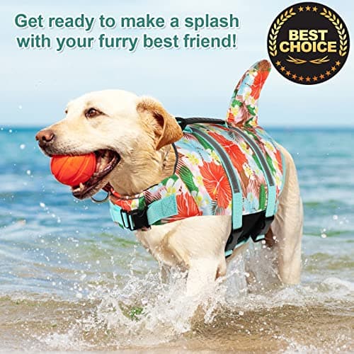 Fragralley Shark Dog Life Jacket, Adjustable Dog Life Vest with Shark Fin, Suit for Small Medium Large Dog Life Vest for Swimming, Boating, Pool, Beach - Thumbnail 2