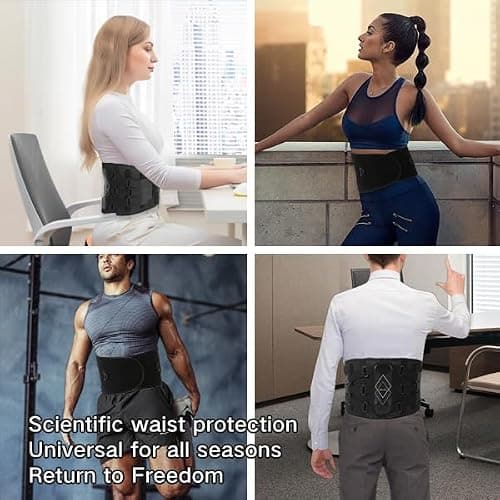 AdkuKa Back Brace for Lower Back Pain Women Men - 10x Maximum Compression and Adjustable - Lumbar Support Belt with 3D Pad - Ergonomic and Breathable 3D Material - for Herniated Disc,Sciatica (M) - Thumbnail 6