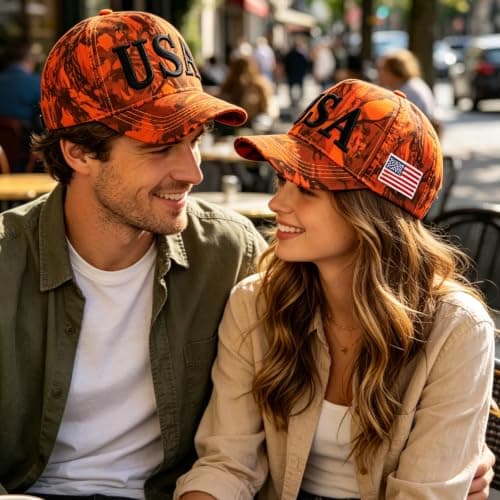 LELVK USA Hat American Flag Baseball Cap Trucker Adjustable Breathable 4th of July Accessories for Men Women Gifts - Thumbnail 4
