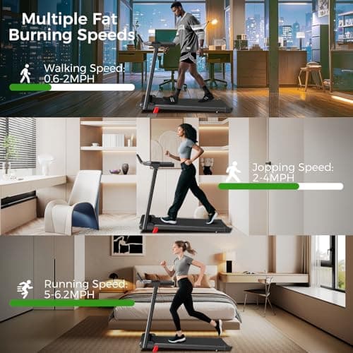 Portable Treadmill with Incline, 3.0HP Walking Pad with Handle Bar, 3-in-1 Foldable Treadmill for Home Office Small Space with Quiet Brushless, 300 LBS Capacity - Thumbnail 3