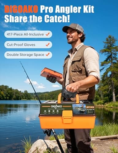 Large 3-Layer Tackle Box with Tackle Included, 417Pcs Fishing Lures Kit with Bonus Small 2-Sided Box & Gloves, Pliers, Crankbait, Hooks, Freshwater Bass Fishing Gear Gift for Men & Kids - Thumbnail 3