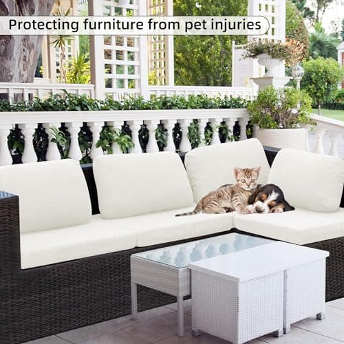SUKAIKEQA Outdoor Cushion Covers Set,8PCS Jacquard Patio Furniture Couch Seat Slipcovers, Replacement for Sofa Sectional Chair(Cover，Only) - Thumbnail 6