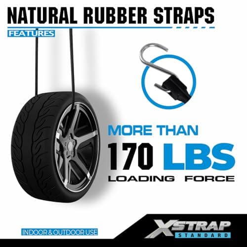XSTRAP STANDARD 20 Pack 15'' Adjustable Rubber Tarp Straps, EPDM Bungee Cords with Hooks, Ideal for Securing Tarps, Canvases, Flatbed Trailers - Thumbnail 3