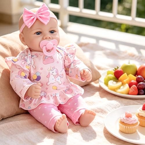 Milidool Baby Doll Girl, 17 inch Realistic Soft Body Reborn Baby Doll Real Life Cute Baby with Accessories for 3+ Year Old Gifts - Thumbnail 5