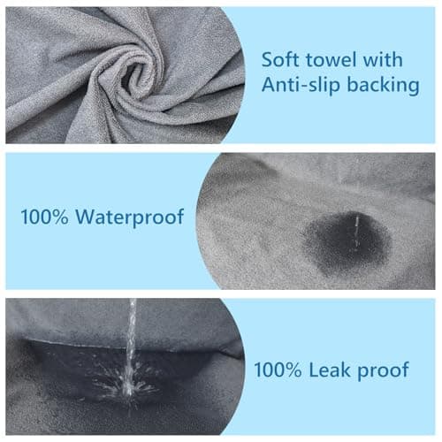 Teuaktty Car Seat Covers Universal Car Protective Front Seat Covers Washable Non-Slip Seat Protectors for Gym Workouts,Waterproof and Sweatproof Towel Seat Covers for Cars,Trucks, Jeeps (2 Pack Grey) - Thumbnail 4