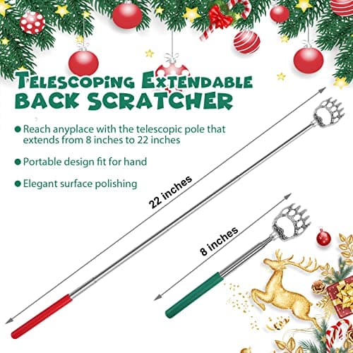 SANTAMADE Bear Claw Back Scratcher 4 Pack, Telescopic Expendable Cool Gifts for Men, Women, Grandma, Grandpa - Funny White Elephant Gifts for Adults Useful Stocking Stuffers for Adults - Thumbnail 3