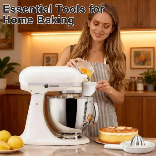 Flour Funnel for KitchenAid Tilt-Head Mixer – Anti-Splash Hands-Free Attachment, Fits 4.5–5 Qt Models, Dishwasher-Safe Baking Tool for Dry & Wet Ingredients - Thumbnail 5