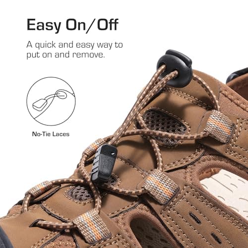 DREAM PAIRS Men's Support Sandals Outdoor Hiking Sandals Closed Toe Athletic Lightweight Walking Comfortable Sandals Water Shoes,Size 6,Brown,DMUMST2503 - Thumbnail 6
