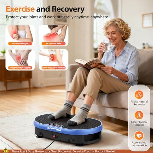 Vibration Plate Exercise Machine for Body Shaker Machine & Weight Loss, Shake Plate with Resistance Bands, 120 Speed Levels, Remote Control, Full Body Workout, Compact Home Gym Equipment - Thumbnail 6