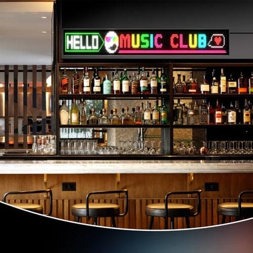 Large Programmable Indoor Window LED Sign, P5 Resolution LED Signs, Bluetooth App, for Business Bars Gaming Rooms Restaurants Festivals (49"x 8") - Thumbnail 4