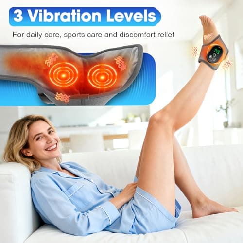 Cordless Neuropathy Foot Massager, Rechargeable Ankle Heating Pad for Pain Relief, Foot and Ankle Massage for Circulation, Suitable for Reduce Fatigue and Plantar Fasciitis, Travel & Home Use - Thumbnail 3
