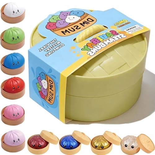 Vimilove Random Dumpling Squishy Set - Colorful Sensory Stress Relief Collections, Random Squishy Gift Box with Sparkly Dumplings for Party Favors & Collectibles(Random-1PC) - Image 1